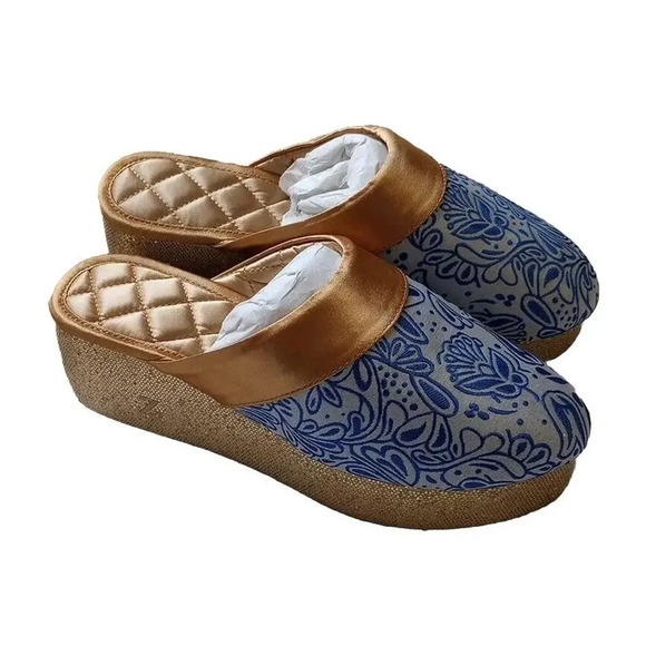 Zsa Zsa Shoes - ZSA ZSA Degene-Rossi Luxury Slipper New Womens Slip On SHOES Sz 7 Blue Gold